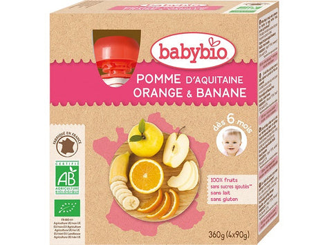 ORGANIC AQUITAINE APPLE ORANGE BANANA 90G (#125627)