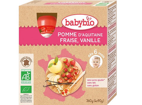 ORGANIC APPLE STRAWBERRY VANILLA PUREE 90G (#125629)
