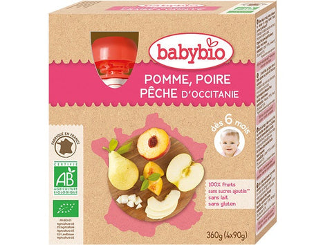 ORGANIC APPLE PEAR PEACH PUREE 90G (#125635)