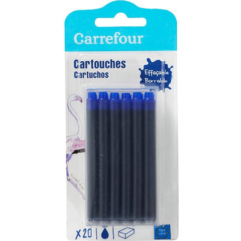 20 LONG BLUE INK CARTRIDGES 20PC (#119821)