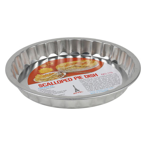 ALUMINIUM ROUND SCALLOPED PAN PIE Ø19.2CM H2.6CM (#1654)