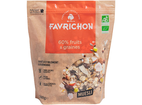 ORGANIC 60% FRUITS NUTS MUESLI 500G (#122165)