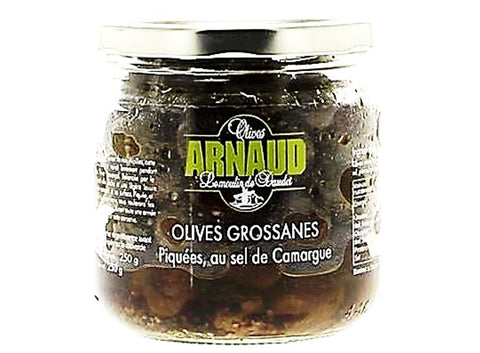 BLACK GROSSANE OLIVES BAY PEPPER 250G (#124860)