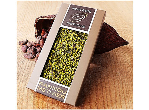 PISTACHIO DARK CHOCOLATE BAR 100G (#125890)