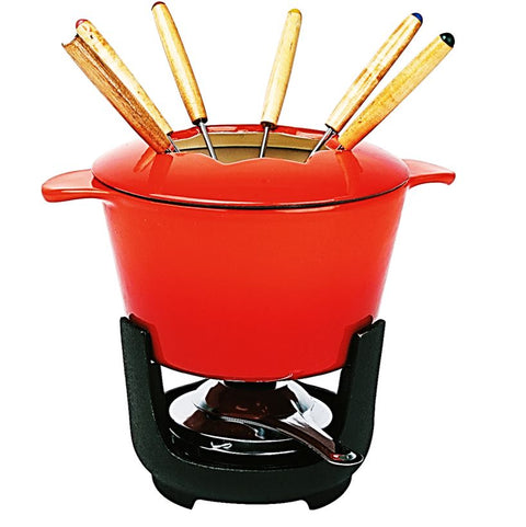 CAST IRON FONDUE SET 6 PEOPLE (#119599)