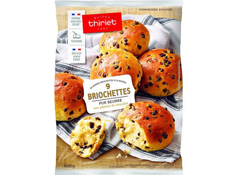 PURE BUTTER BRIOCHES WITH CHOCOLATE CHIPS 400G 9 PIECES (#112995)