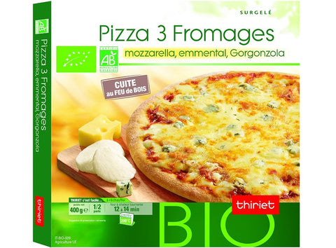PIZZA ORGANIC 3 CHEESES MOZZA-EMM-GORGON 400G 1-2 PORTIONS (#113022)