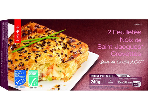 SAVOURY PUFF SCALLOPS-SHRIMP 240G THIRIET 2 PIECES (#113066)