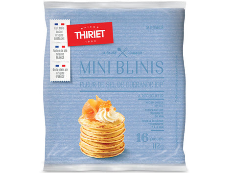 MINI BLINIS WITH GUERANDE SEA SALT 112G 16 PIECES (#113073)