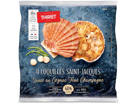 SEASHELL SCALLOPS COGNAC AND CHAMPAGNE SAUCE 440G 4 PIECES (#113078)