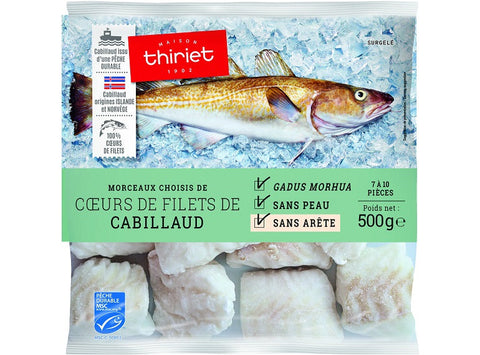 COD FILLET HEART PIECES W/O SKIN BONES 500G 7-10 PIECES (#113198)