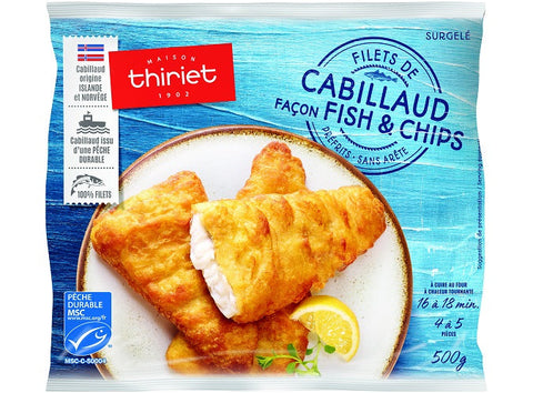 BREADED COD FILLET FISH N CHIPS ECO FISHING 500G 4-5 PIECES (#113207)