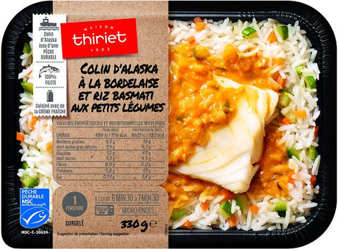 RTE ALASKAN COLEY BORDEAU SAUCE W RICE ECO 330G 1 PORTION (#113241)