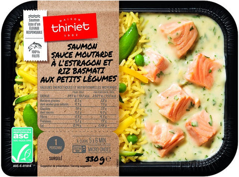 READY TO EAT SALMON-TARRAGON-MUSTARD-BASMATI 330G 1 PORTION (#112988)
