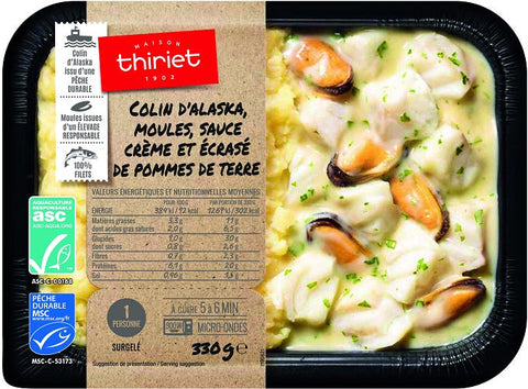 RTE ALASK COLEY MUSSEL SAUCE MASHED PTT ECO 330G 1 PORTION (#113244)