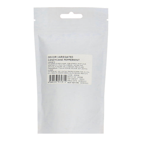 DECOR VARIEGATED CANDY CANE PEPPERMINT 100G (#200538)