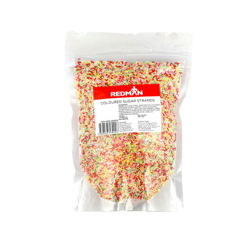 DECOR SUGAR STRANDS COLOURED 450G (#200872)