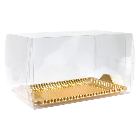CLEAR CAKE CASE WITH GOLD TRAY(K18) (#201055)