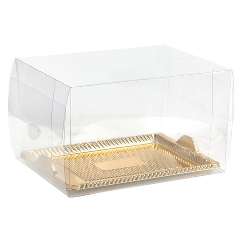 CLEAR CAKE CASE WITH GOLD TRAY (K21) (#201056)