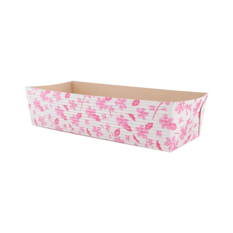 DISPOSABLE BAKING TRAY (CHERRY BLOSSOM) 6.5X17.5X4.5CM 10PC (#201186)