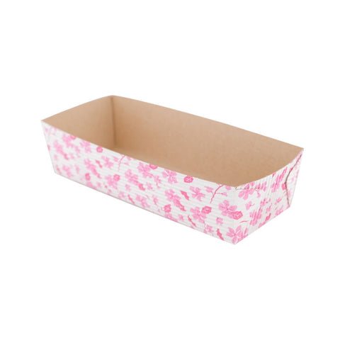 DISPOSABLE BAKING TRAY (CHERRY BLOSSOM) 6.5X17.5X4.5CM 10PC (#201186)