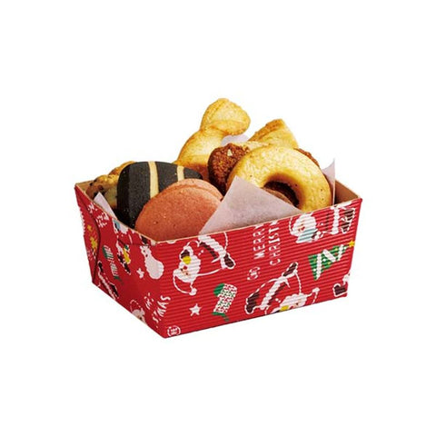 BAKING TRAY (LOVELY SANTA) 8.5X6.5X4.5CM 10PC (#201441)