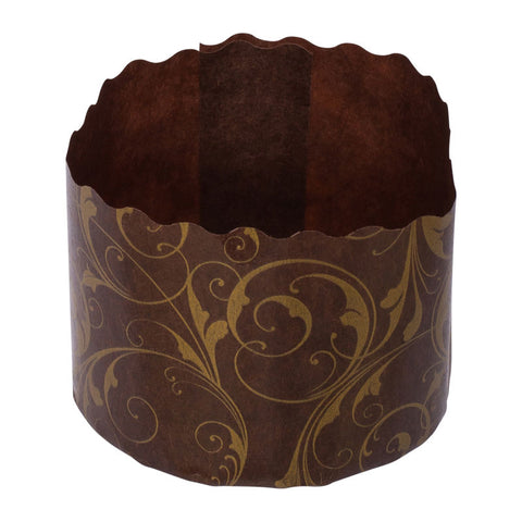 MOULD PANETTONE ALTO 60X45MM BROWN/GOLD 25PC (#201815)