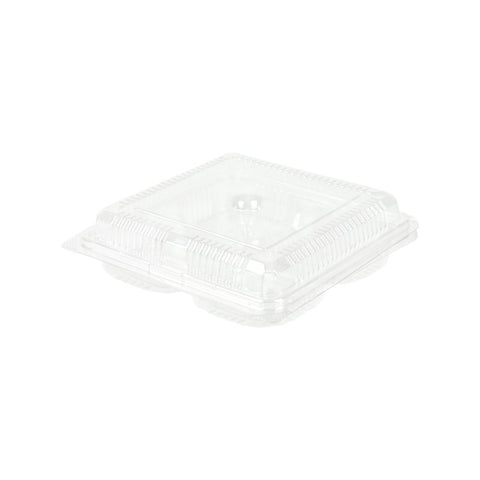 EGG TART TRAY PLASTIC 4 COMPRT 5PC (#201836)