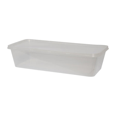 CONTAINER PLASTIC RECT WITH LID 1300ML 5SET (#201888)