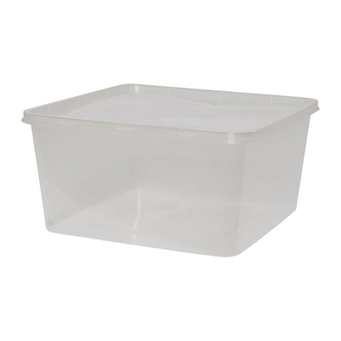 CONTAINER PLASTIC SQUARE WITH LID 3130ML 5SET (#201889)