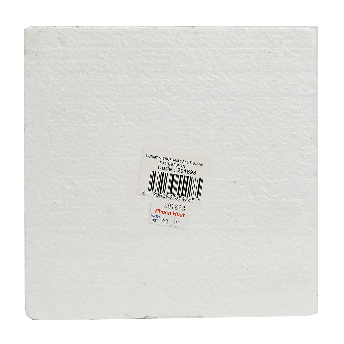 DUMMY STYROFOAM CAKE SQUARE 7"X3"H (
