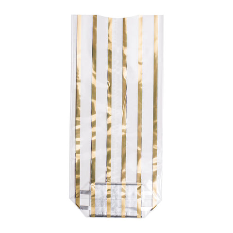 COOKIE BAG BANDELETTES GOLD 12X26CM 10PC (#201999)