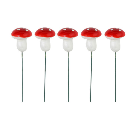 X'MAS MUSHROOM PLASTIC 5PC (#202026)