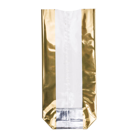 COOKIE BAG LARGE BANDE GOLD 12X26CM 10PC (#202069)