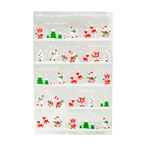 COOKIE BAG X'MAS C276 16X25CM 100PC (#202127)