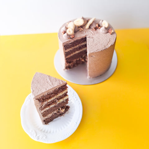 Chocolate Banana Custard Cake (#ALISGN0025)