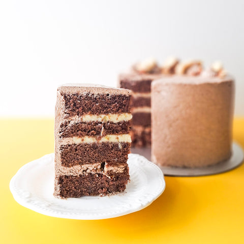 Chocolate Banana Custard Cake (#ALISGN0025)