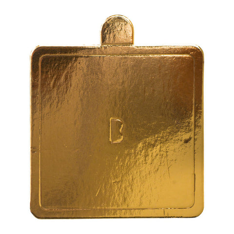 PAPER PLATE GOLD SQUARE 7.5X7.5CM 200PC (#202557)