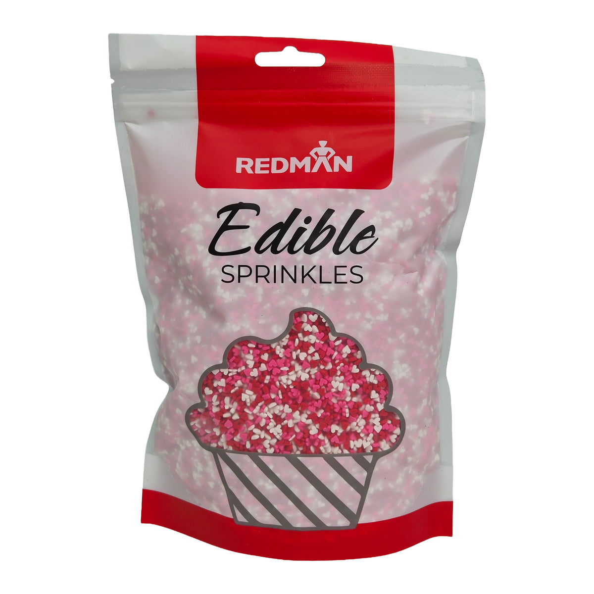 RED, PINK & WHITE MICRO HEART SPRINKLES 4MM 500G (