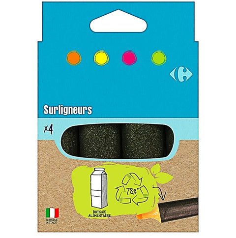 ASSORTED RECYCLED HIGHLIGHTERS 4PC (#119856)
