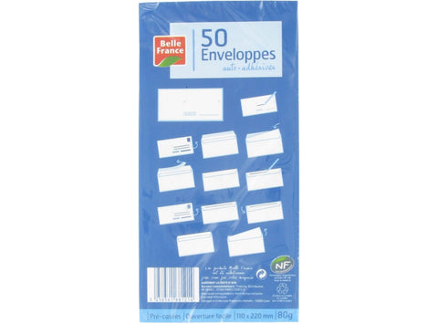 WHITE SELF-ADHESIVE ENVELOPES DL 50PC (#127063)