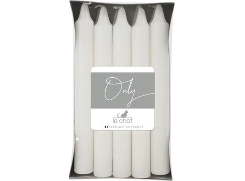 WHITE CANDLES 10PC (#127180)