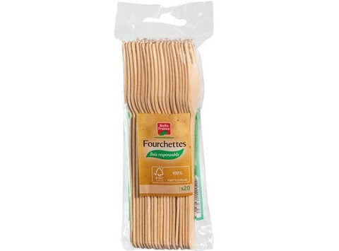 WOODEN FORKS 20PC (#127202)