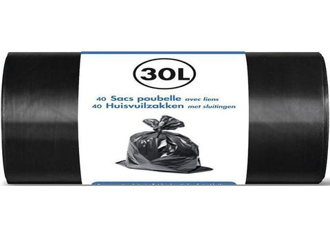 BLACK BIN LINERS 30L 40PC (#127259)