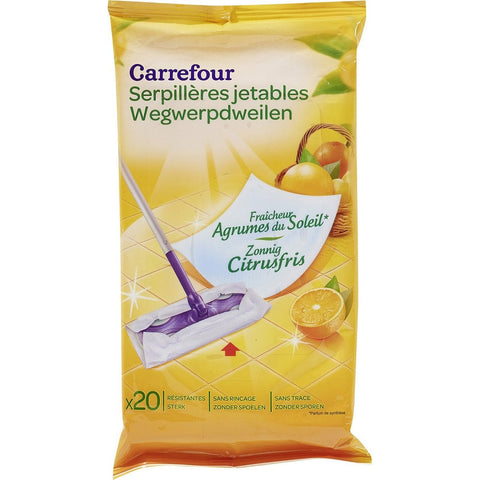 DISPOSABLE MOP WIPES CITRUS 20PC (#119497)