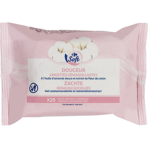ALMOND COTTON MAKE-UP WIPES 25PC (#119227)