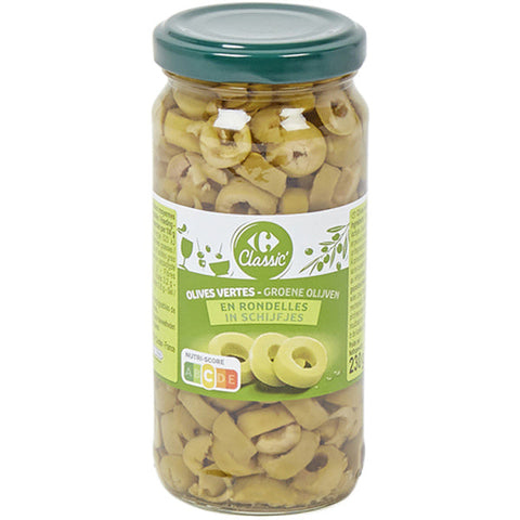 SLICED GREEN OLIVES 230G (#120299)