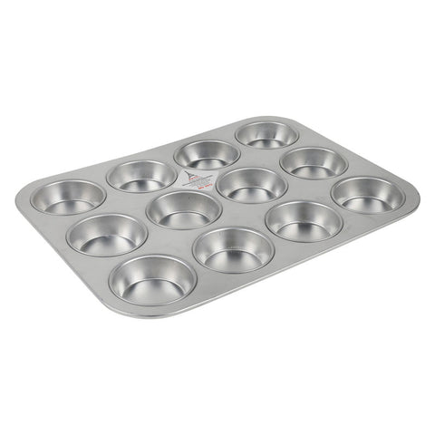 ALUMINIUM MUFFIN BAKING MOULD 25.2CMX32.5CM 12 CAV (#2464)