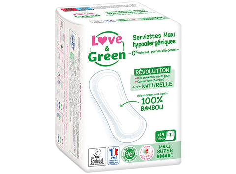 MAXI SUPER ECO SANITARY PADS 14PC (#124791)