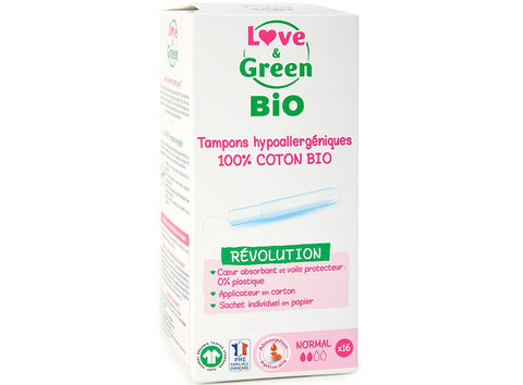 ORGANIC REGULAR TAMPON WITH APPLICATOR 16PC (#124770)